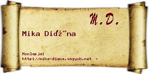 Mika Diána névjegykártya